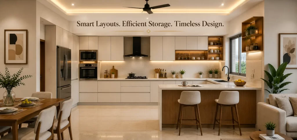 Modular Kitchen Design Ideas for 3BHK Flats